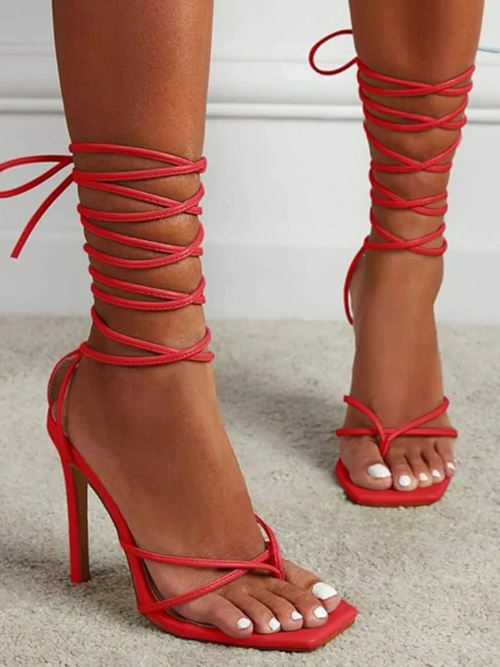 Summer Lace Up Heeled Sandals